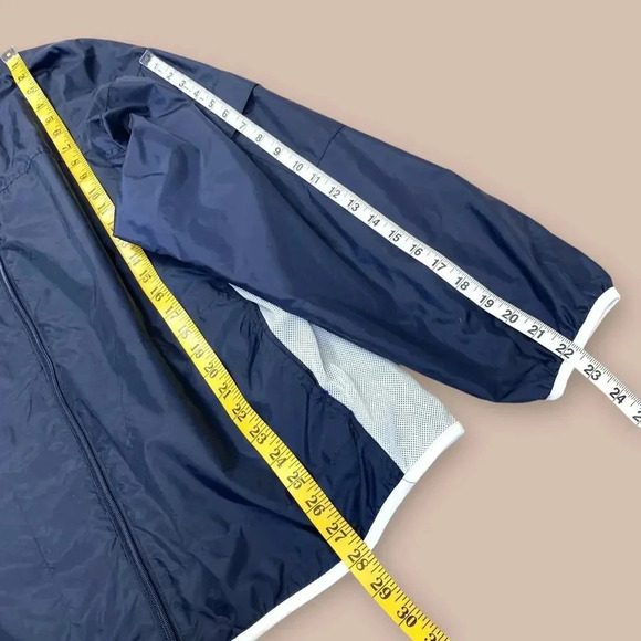 Wilson Lightweight Golf Winbreaker Rain Jacket Zip Up Size XL Navy White Lined - Picture 11 of 12